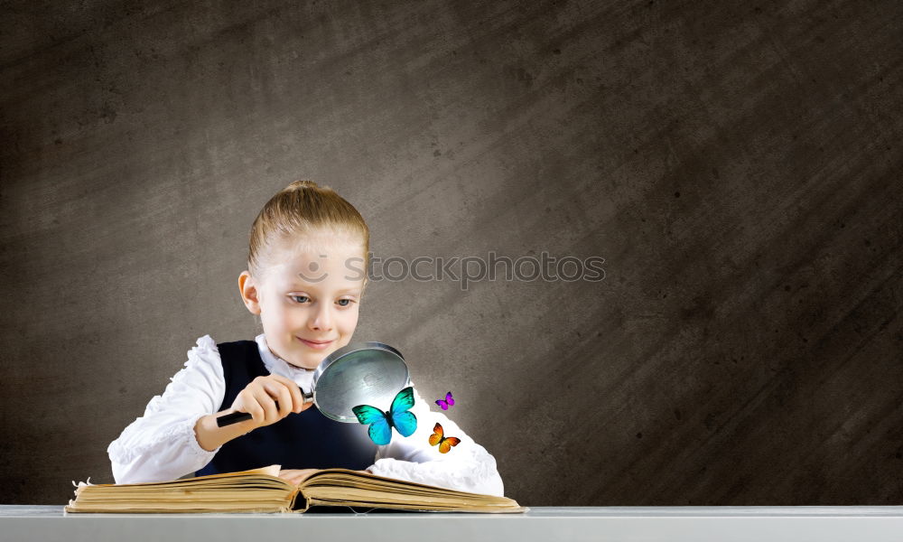 Similar – Image, Stock Photo Beautiful student girl at the school entrance