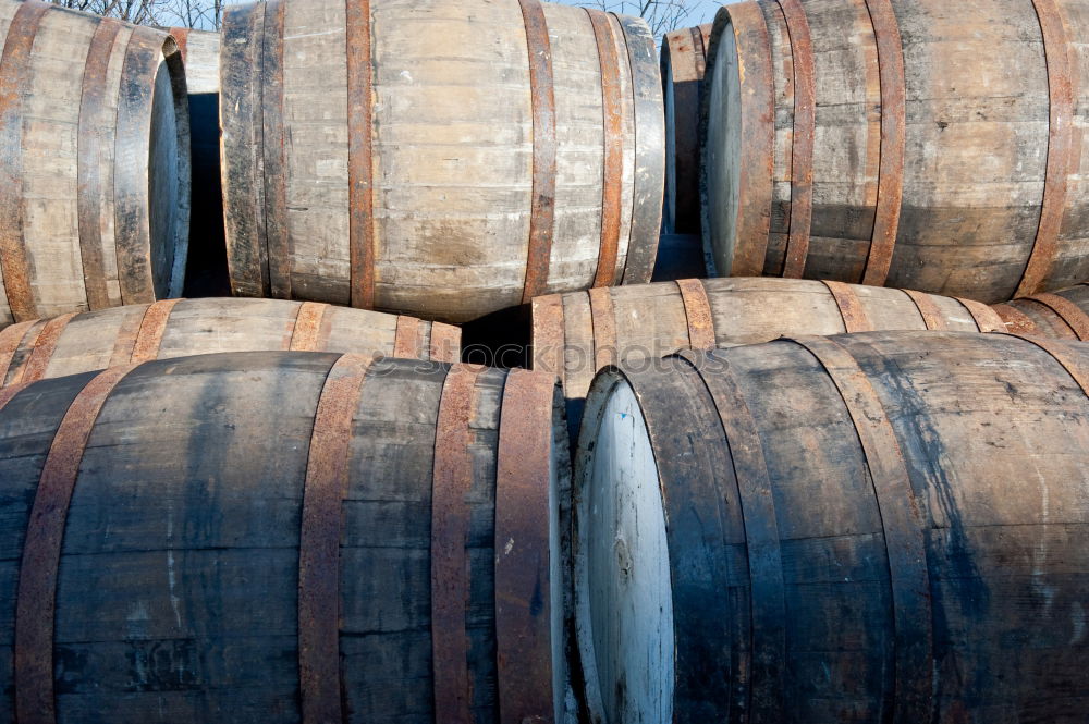 Similar – Image, Stock Photo Wooden barrels on stone surface