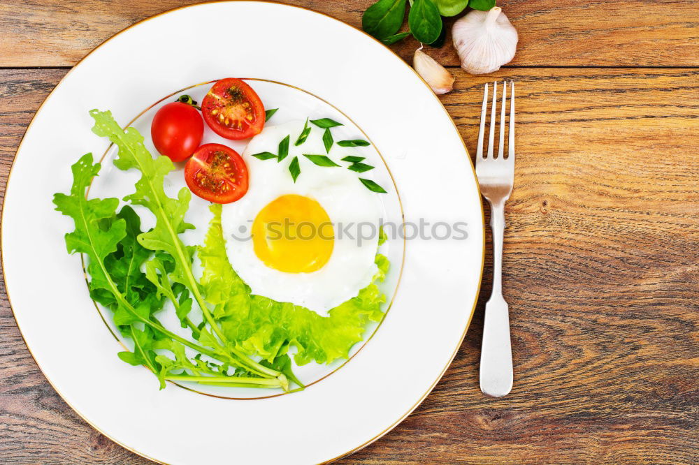 Similar – Empty plates and ingredients for spinach dishes