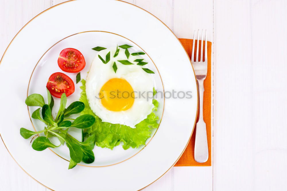 Similar – Empty plates and ingredients for spinach dishes