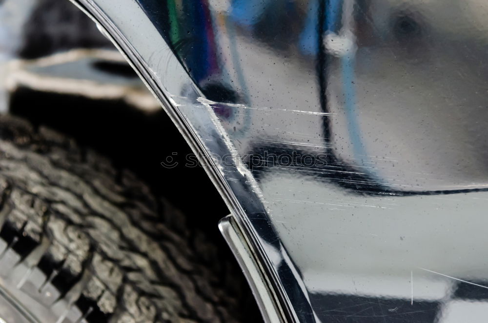 Image, Stock Photo Broken dark blue car