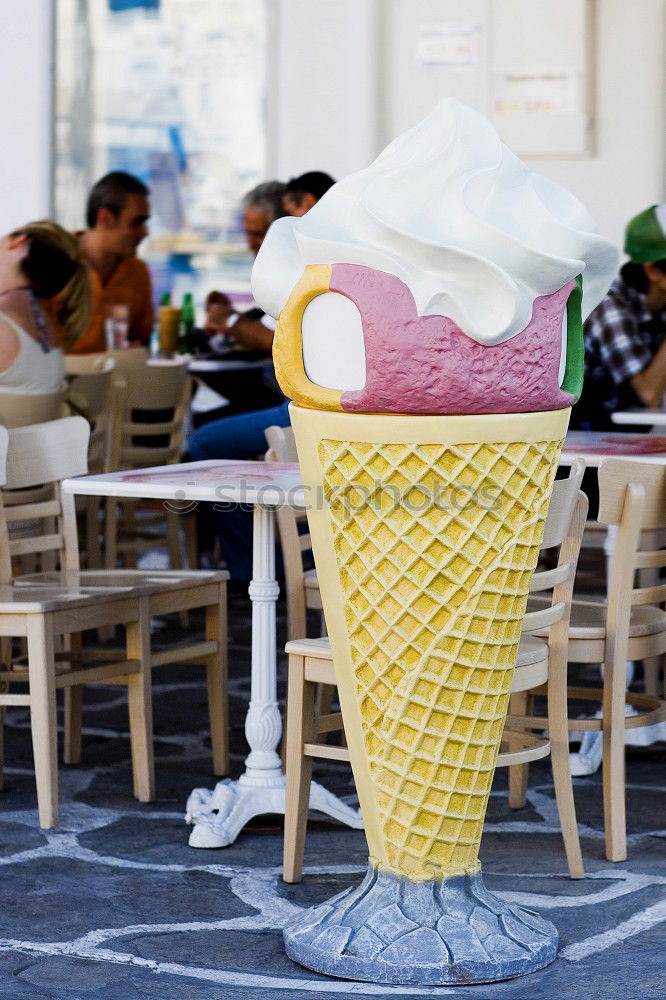 waste ice-cream cone with open mouth