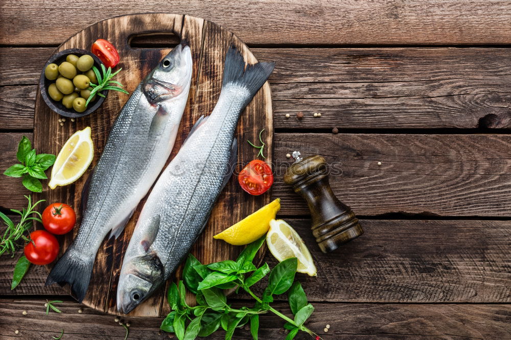 Similar – Image, Stock Photo fresh mackerel Seafood