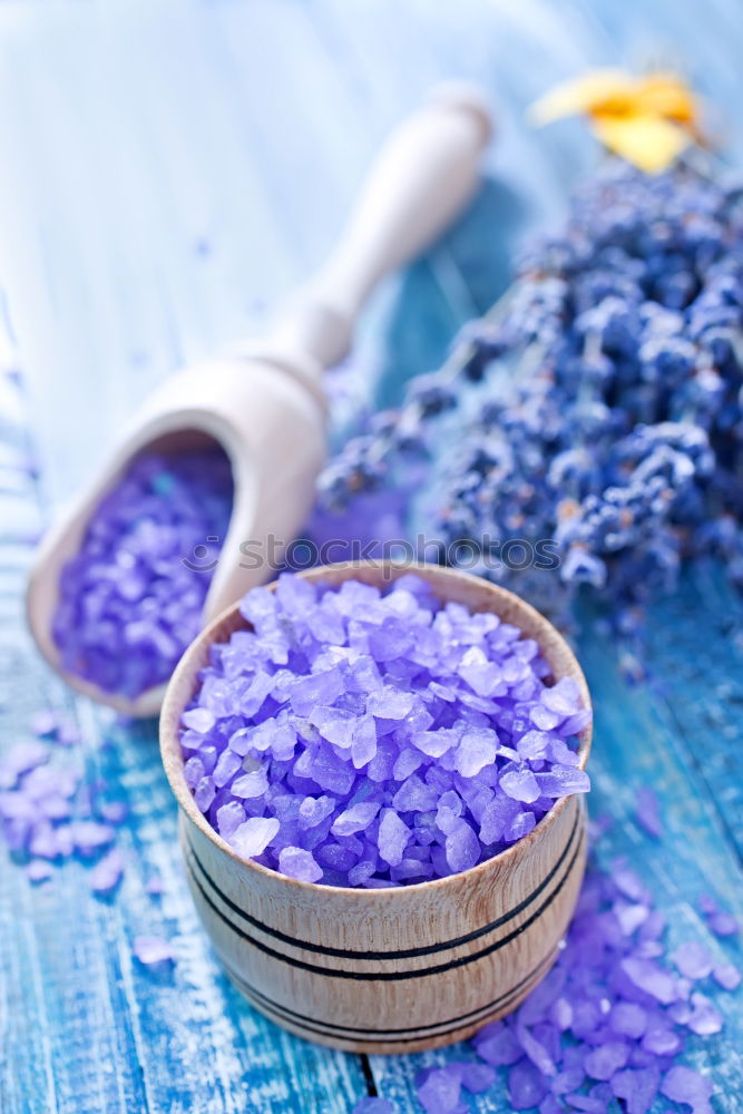 Similar – Image, Stock Photo Blue Lavender Bath Salt for Wellness