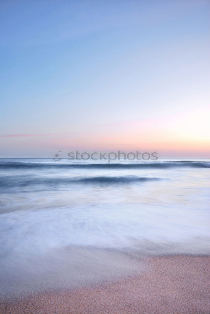 Image, Stock Photo Sea waving near rough rocks during sunset