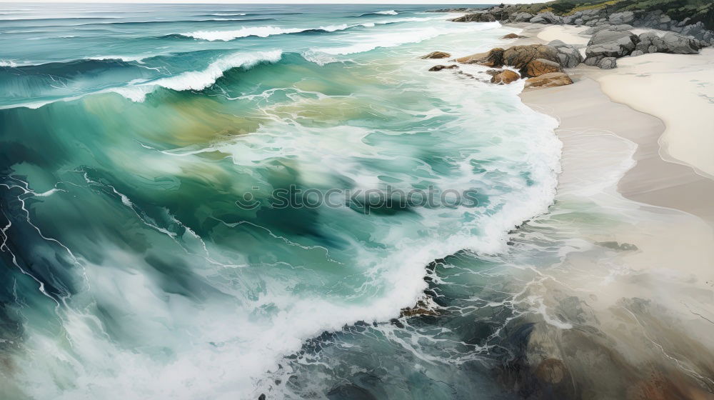 Similar – Image, Stock Photo puny /tree remains on a dune. Down the high sandy beach there are some smaller stones in front of the foaming light surf.