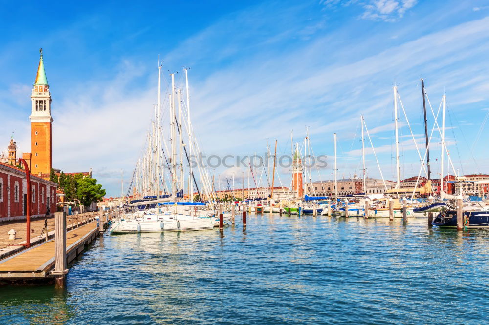 Image, Stock Photo Panorama of the marina and the cathedral in Schleswig