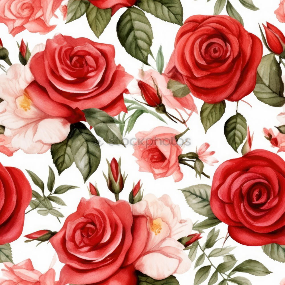 Similar – Image, Stock Photo Red autumn flowers and leaves frame