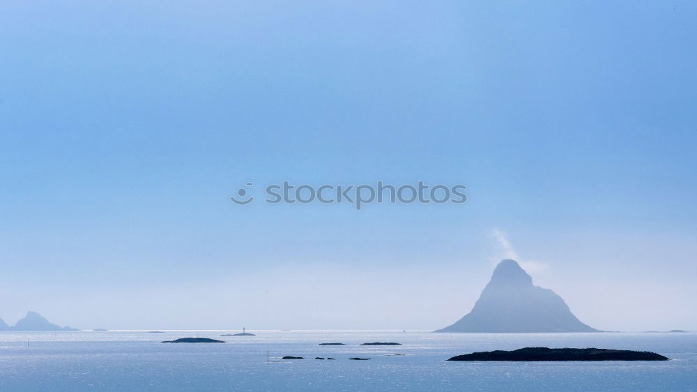 Similar – Image, Stock Photo Norway fjord and lofoten islands. Cloudy Nordic day.