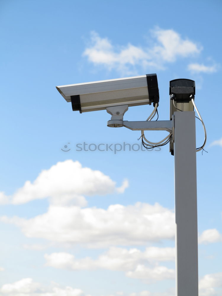 Similar – Industrial Security CCTV Camera installed on metal fence. The camera protects the industrial ground. Blue sky is on the background.