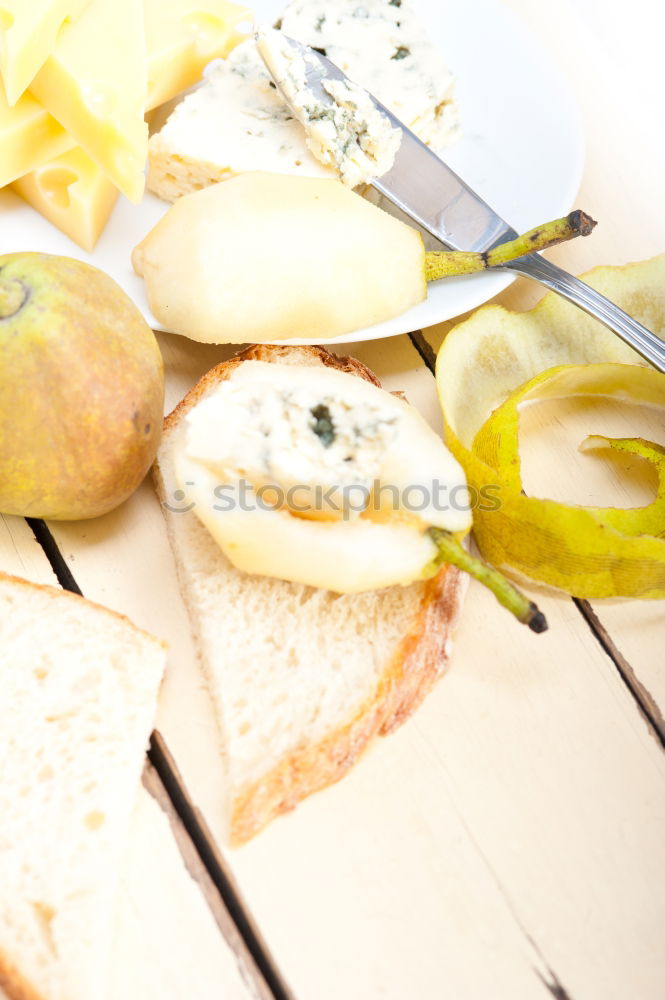 Similar – Image, Stock Photo Italian cheese burrata, olive oil and bread top view