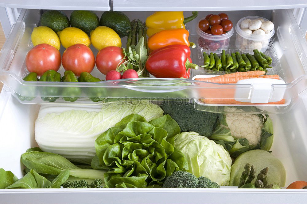 Similar – Green vegetables and greens in open refrigerator