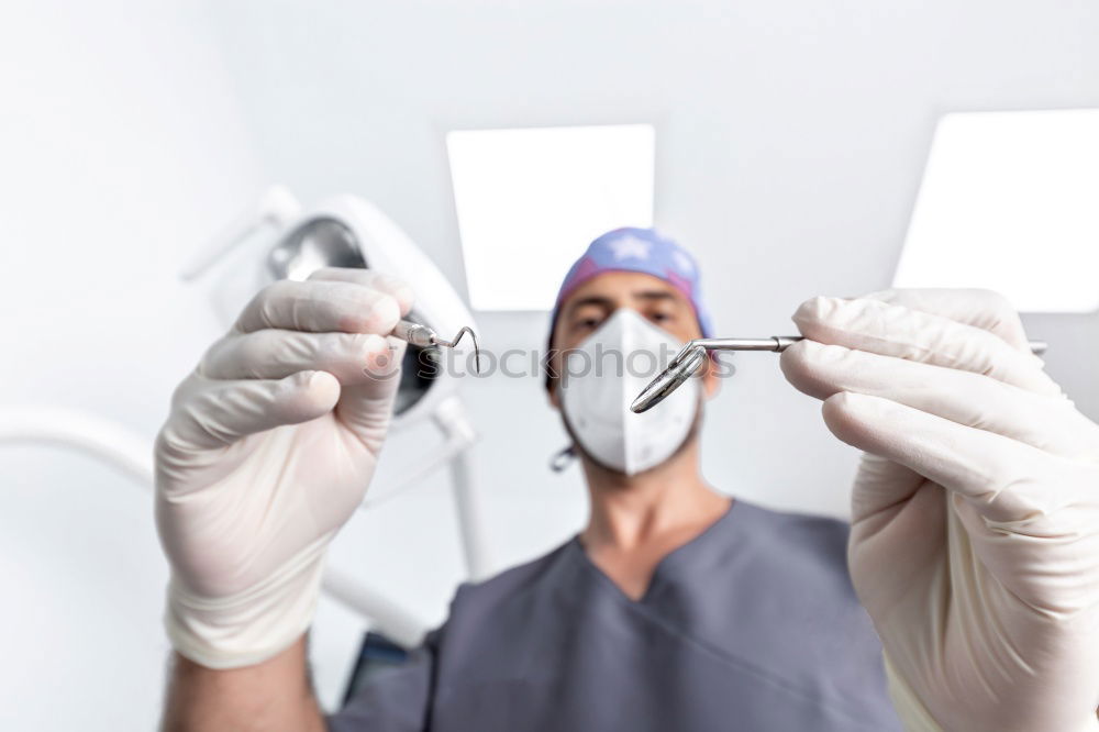 Similar – Image, Stock Photo Doctor with mask and tools.