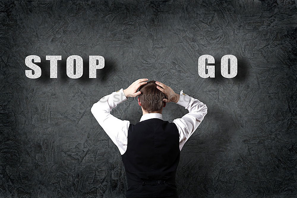 Similar – Image, Stock Photo stop sign on the ground in front of feets