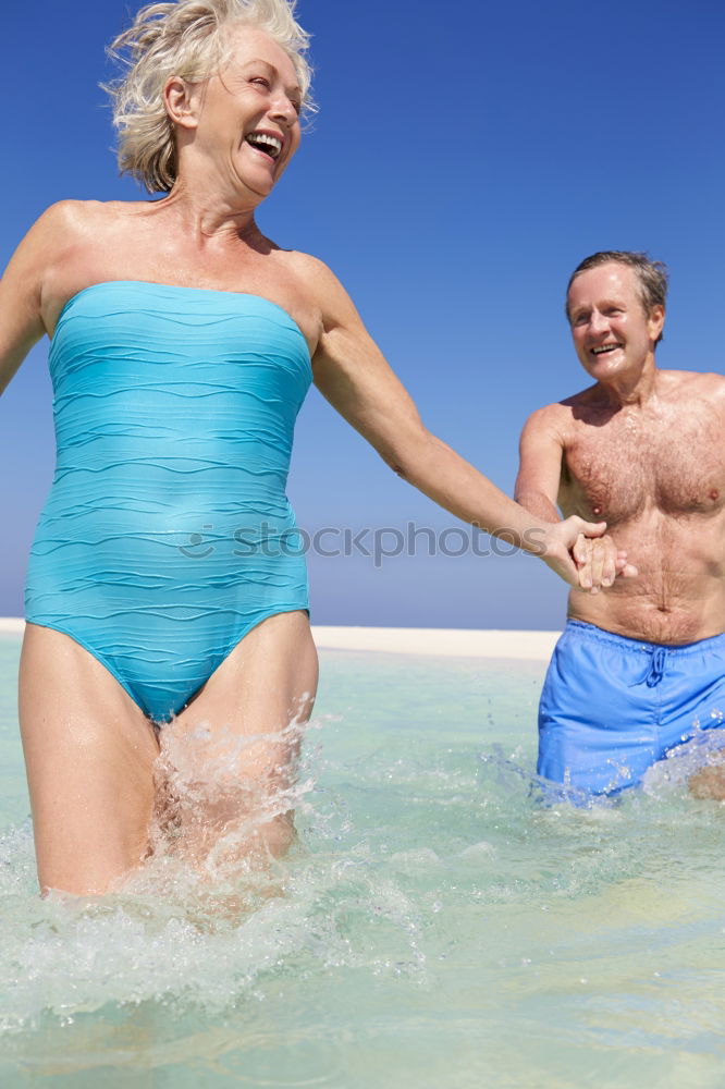 Similar – Senior old woman grey hair sitting by the swimming pool