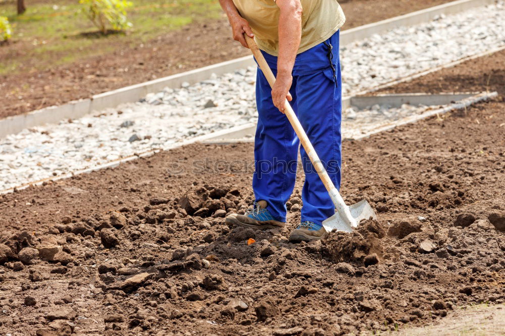 Similar – Gardener distributes seeds by hand