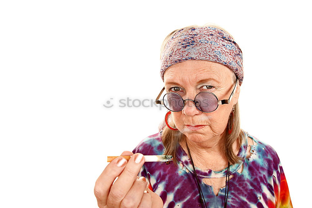 Similar – Stylish elderly woman in trendy sunglasses