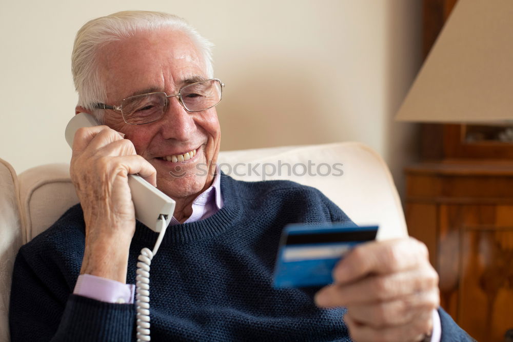 Similar – Image, Stock Photo Grandma in the forest with smartphone