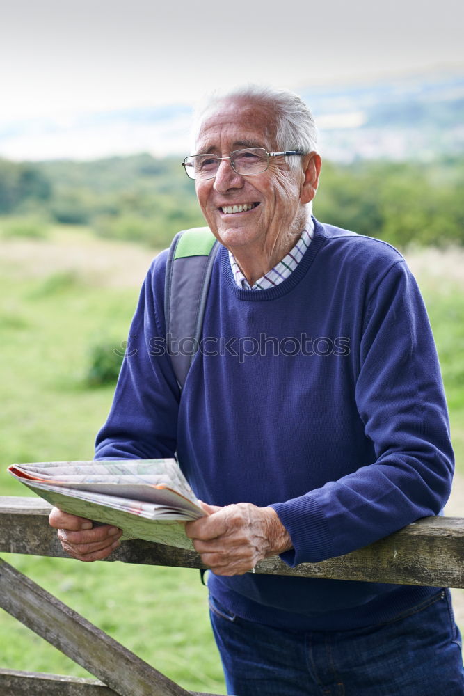 Similar – Image, Stock Photo Happy senior man looking at camera