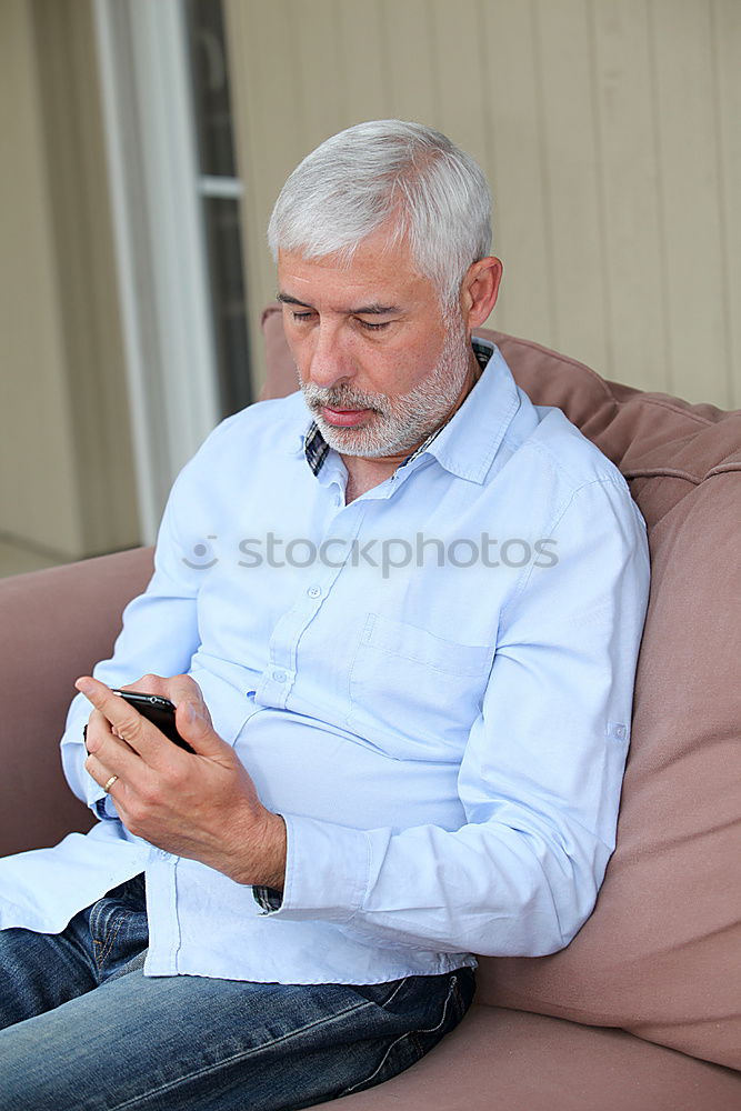 Similar – Image, Stock Photo Grandma in the forest with smartphone