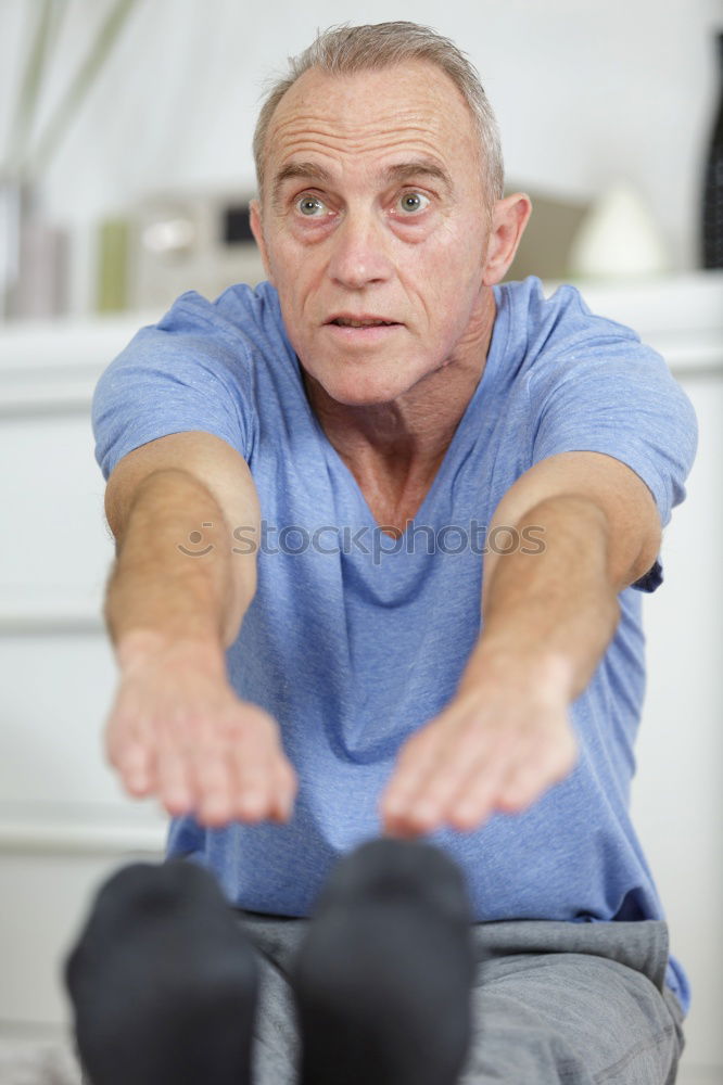 Similar – Image, Stock Photo Man hand lifting barbell on a bench press training