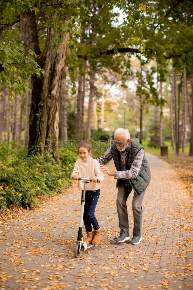 Similar – Image, Stock Photo Grandpa with grandchild in the garden