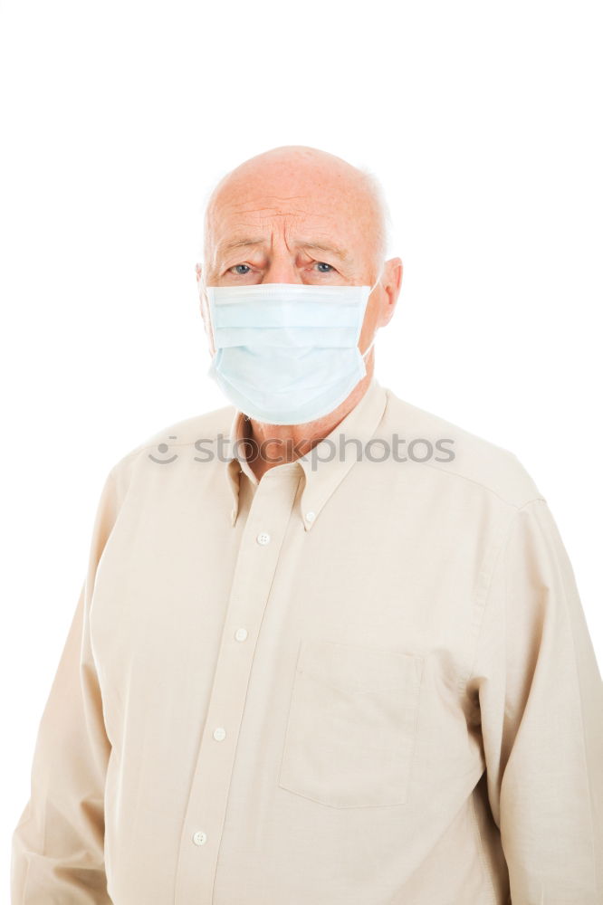 Similar – Senior man using medical equipment for inhalation with respiratory mask, nebulizer