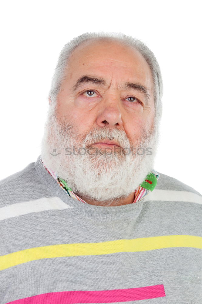 Image, Stock Photo Cheerful old man with grey hair and long beard looking at camera