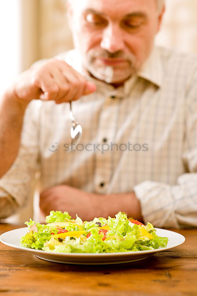Similar – Image, Stock Photo Woman eating quinoa and vegetables in bowl