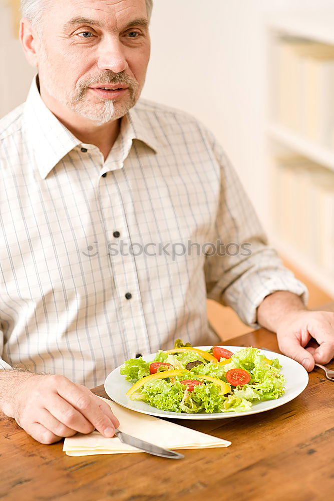 Similar – Image, Stock Photo Woman eating quinoa and vegetables in bowl