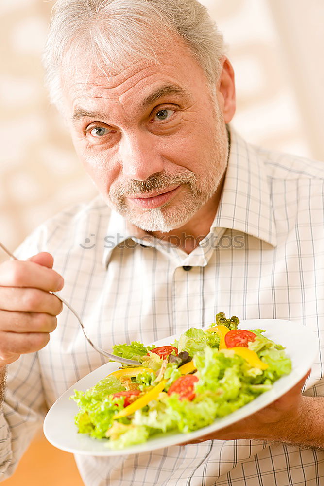Similar – Image, Stock Photo Woman eating quinoa and vegetables in bowl