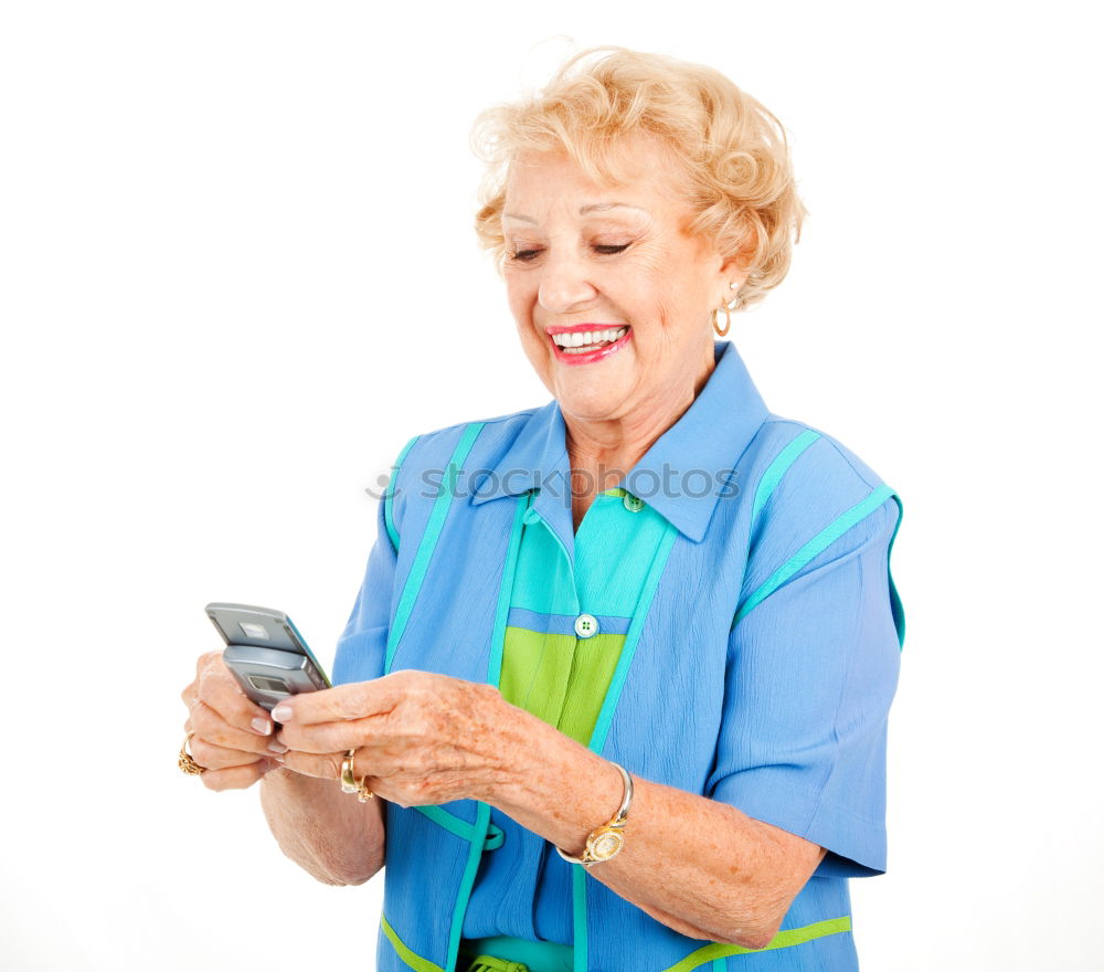 Similar – mature woman taking a selfie with smartphone