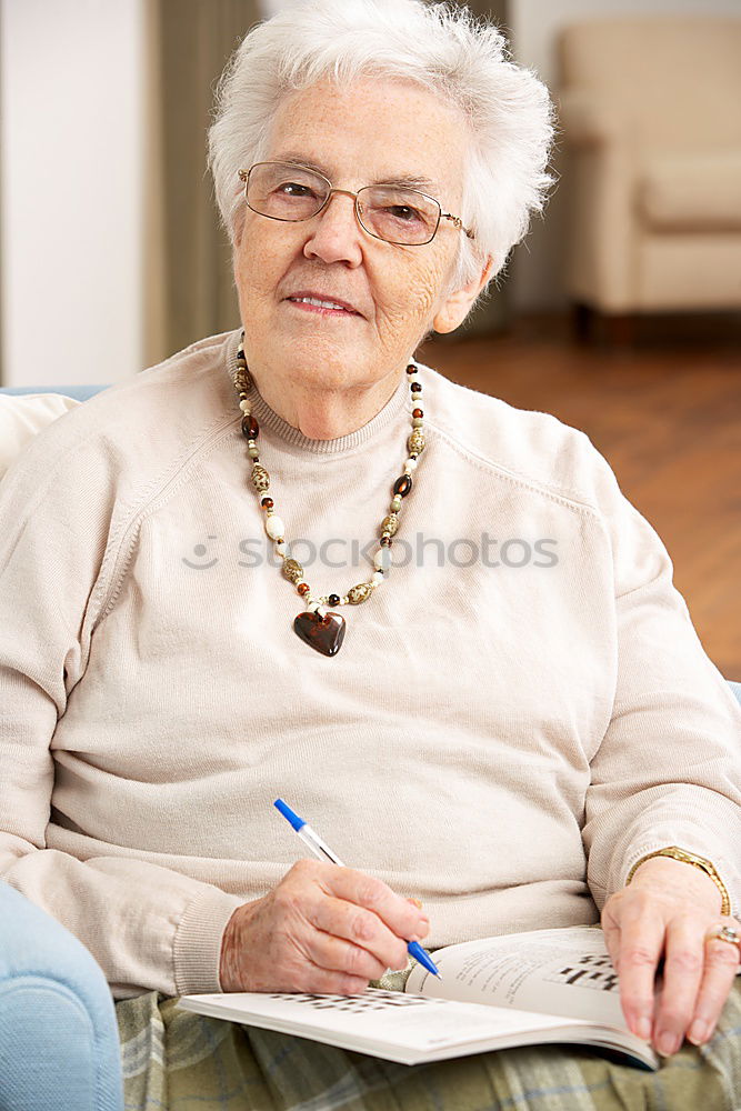 Similar – Image, Stock Photo Senior woman on a walk