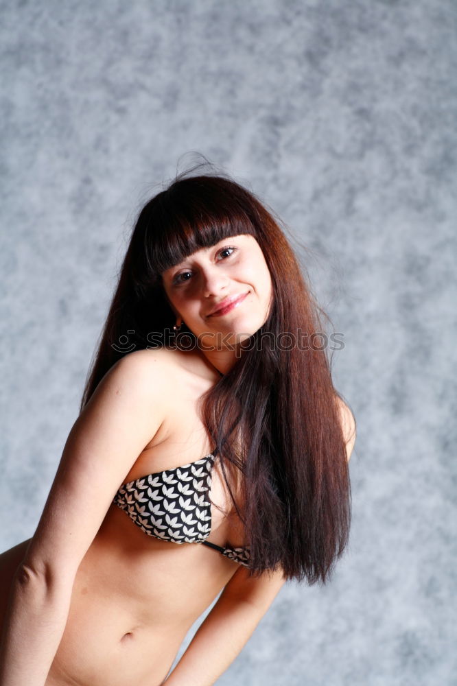 Similar – Image, Stock Photo Woman with necklace and polka dot dress