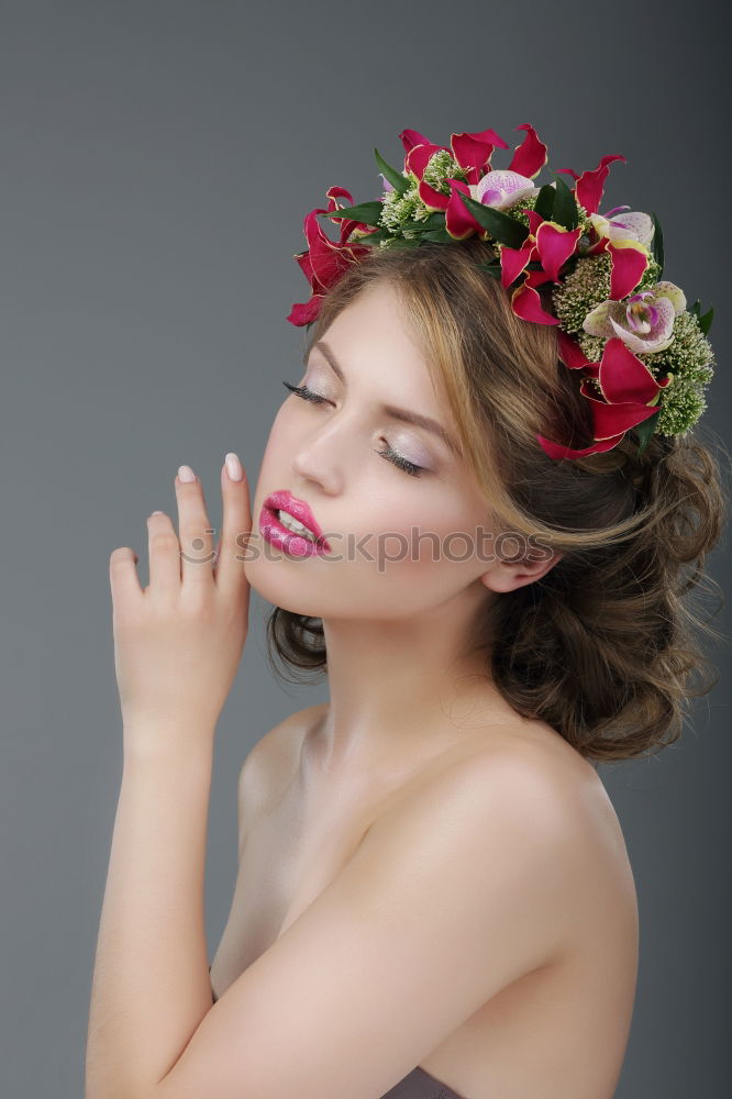 Similar – Image, Stock Photo Men With Flowers In Their Beards