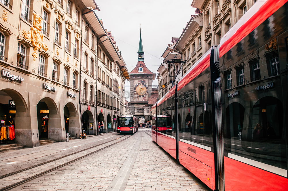 Tram in the Old Town of Prague, Czech Republic