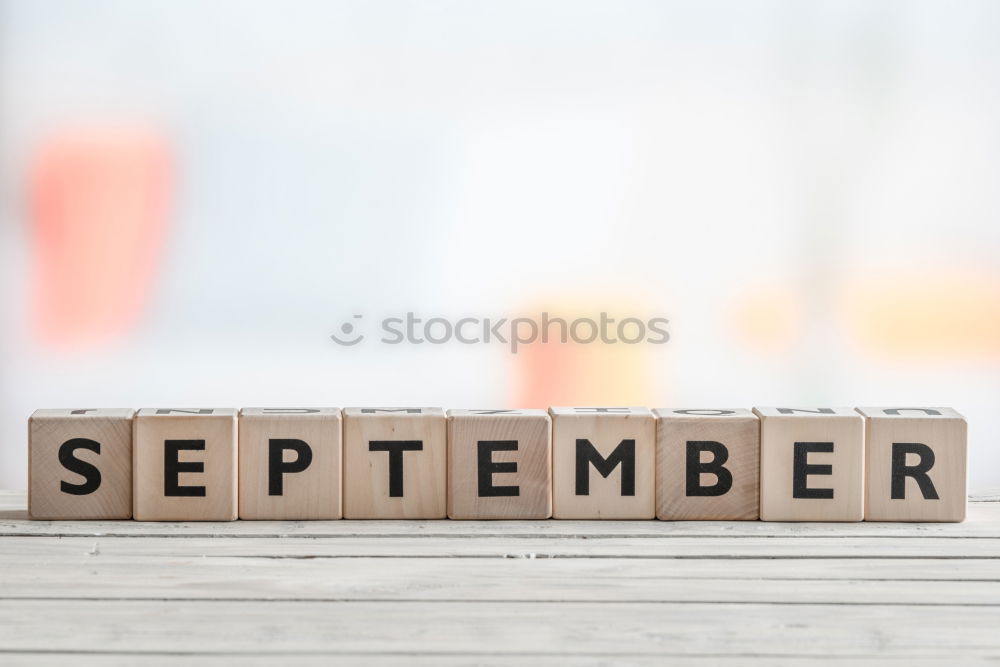 Similar – August sign on wooden cubes