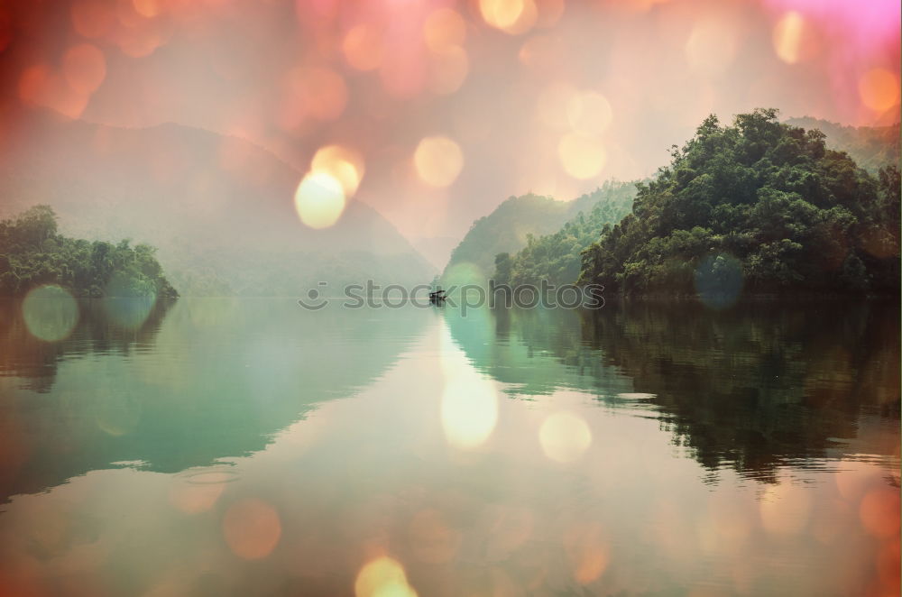 Similar – Lake Steg Fog Water