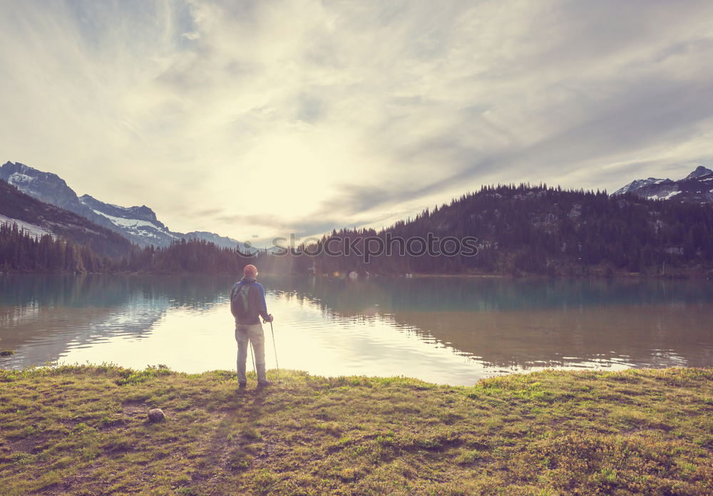 Similar – Man screaming in mountains