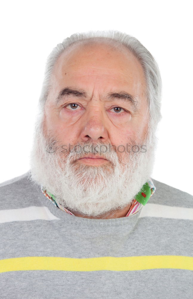 Similar – Image, Stock Photo Cheerful old man with grey hair and long beard looking at camera