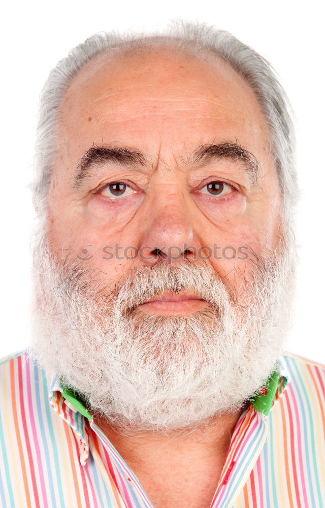 Similar – Image, Stock Photo Cheerful old man with grey hair and long beard looking at camera