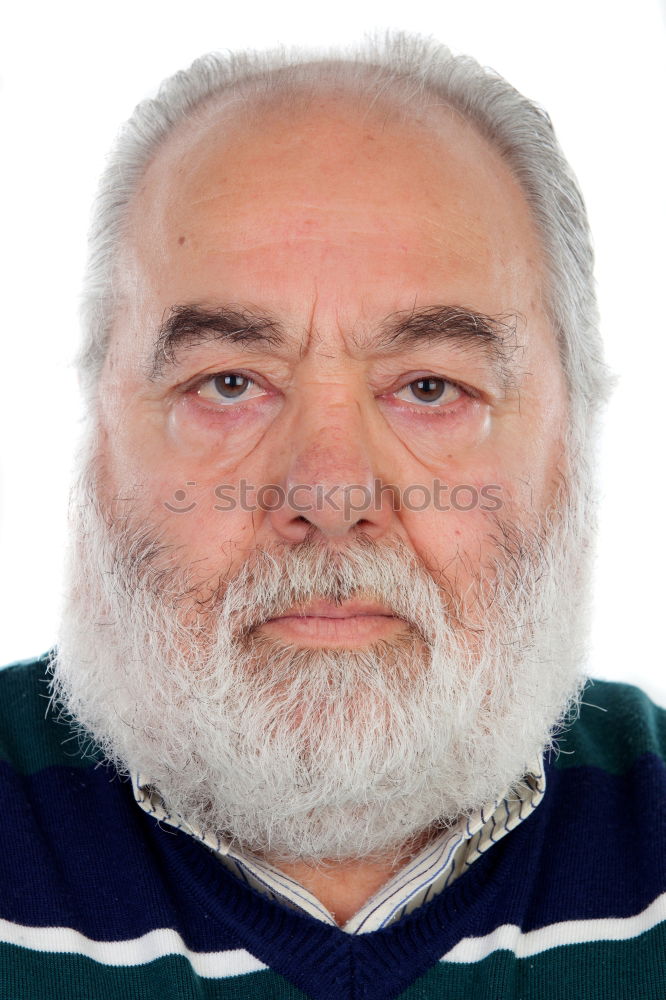 Similar – Image, Stock Photo Cheerful old man with grey hair and long beard looking at camera