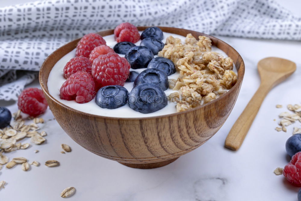 Similar – Image, Stock Photo Smoothiebowl on red fruits