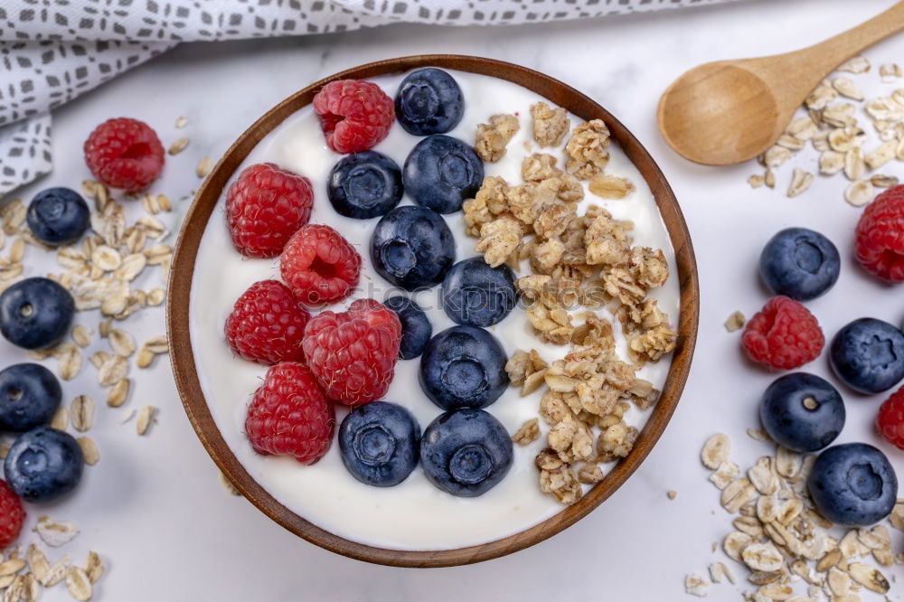 Similar – Image, Stock Photo Breakfast with berries from above