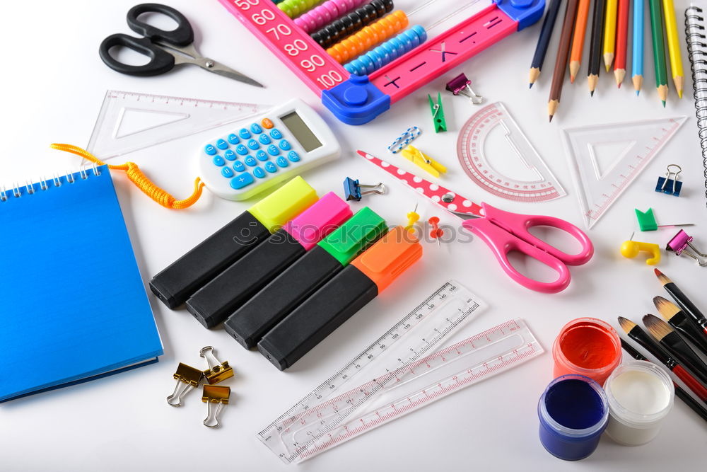 Similar – Image, Stock Photo inscription of “back to school”, bicycle model, stopwatch, book