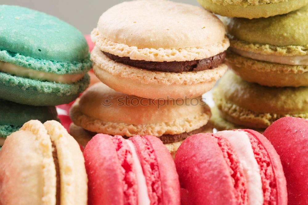 Similar – Image, Stock Photo Three colorful macarons stacked