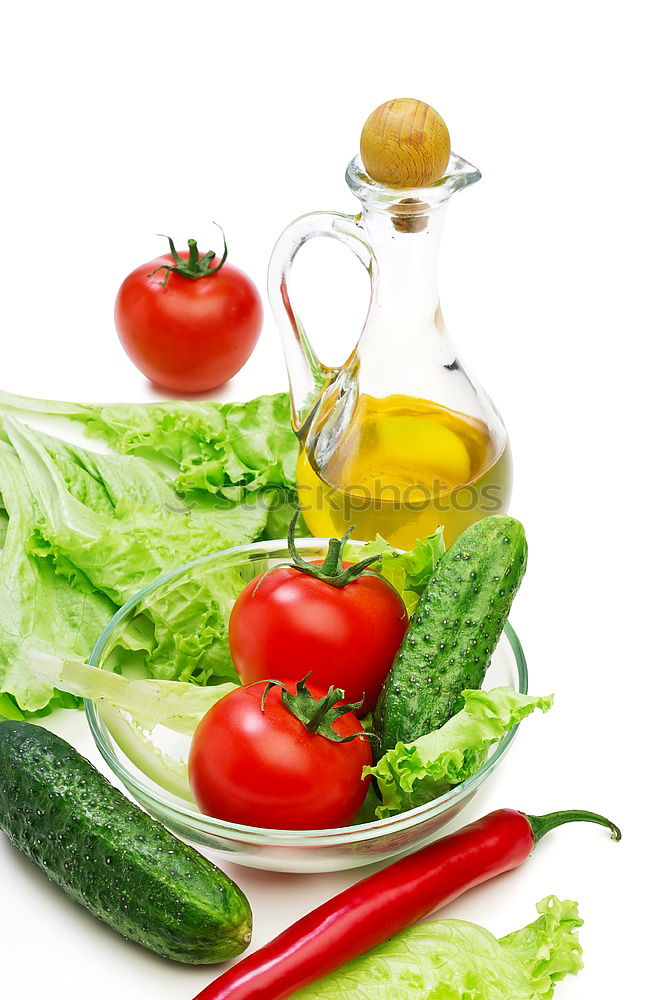 Similar – Image, Stock Photo Spaghetti with basil pesto and tomatoes, ingredients