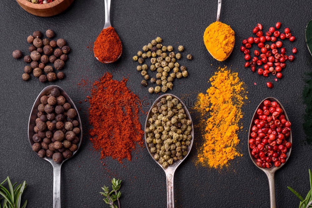 Similar – Set of various spices on table