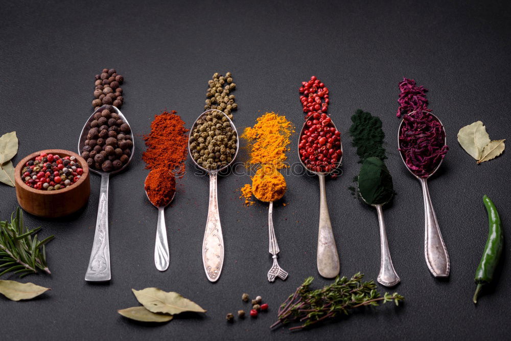 Similar – Image, Stock Photo Set of various spices on table