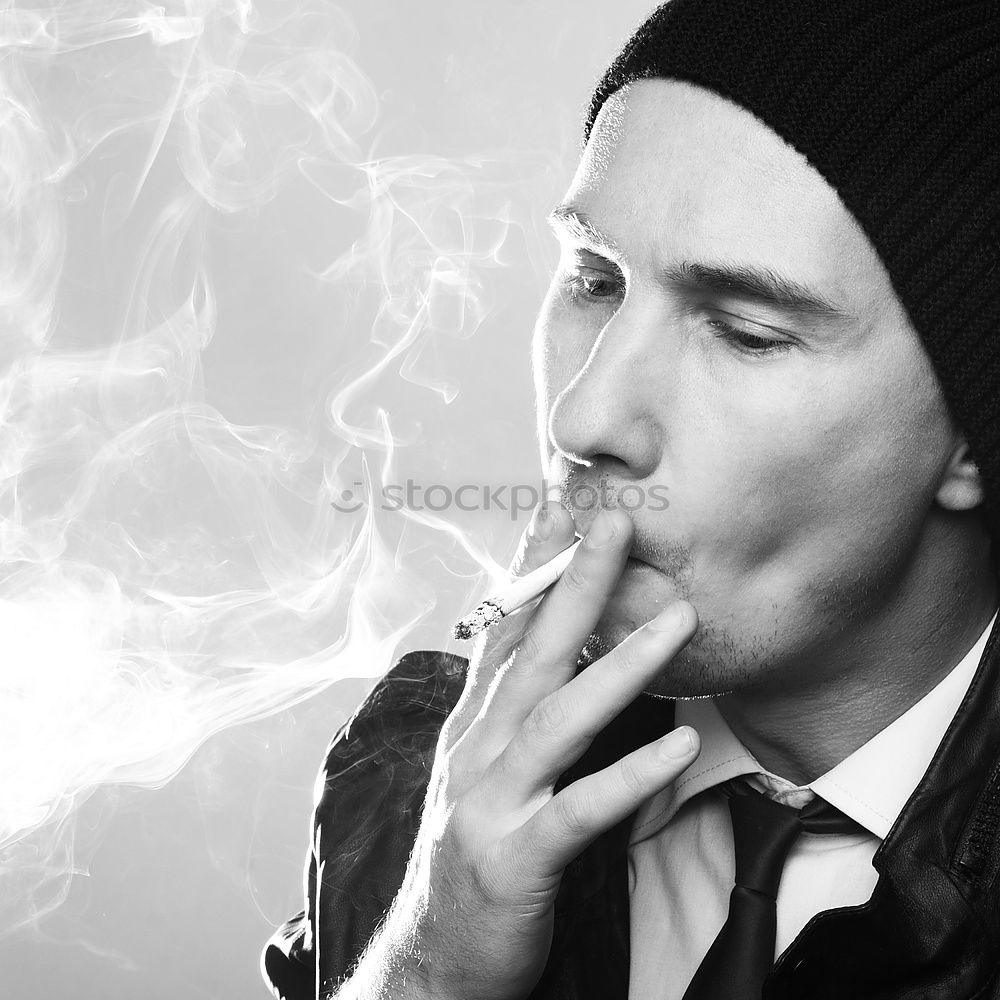 Similar – Image, Stock Photo smoking man Masculine